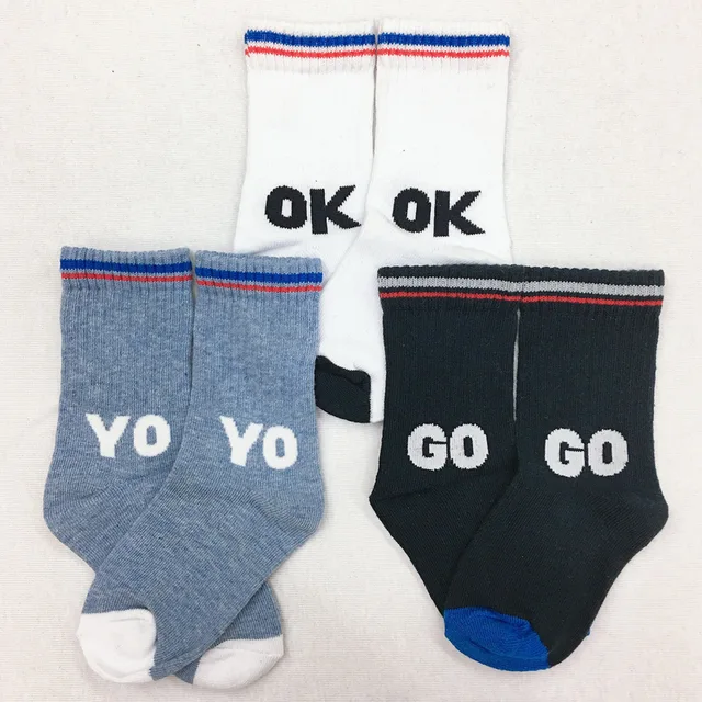 Baby crew socks with letters