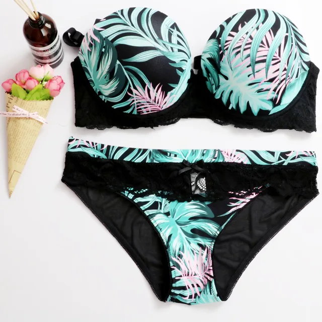 Colorful leaf Multiway Bra Set