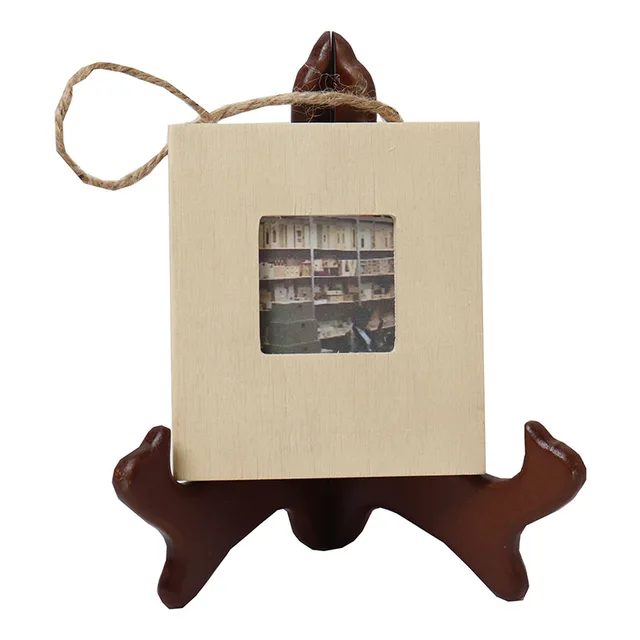 Wooden photo frame wall hanging frame fits with rope hanger