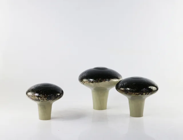 Handmade color glass mushroom decoration