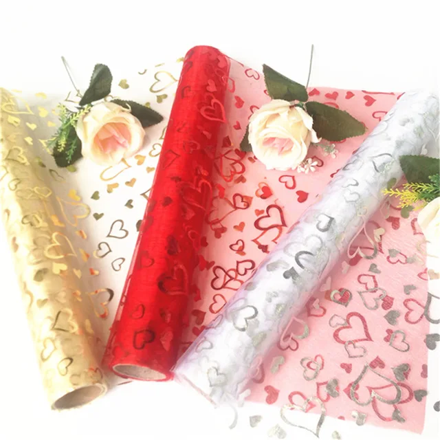 Heart printed organza roll