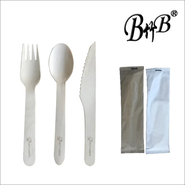 Disposable wooden cutlery
