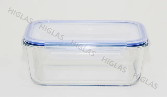 1.8l/1.3l/0.9l Rect. Borosilicate Glass High Food Container With Pp Lid