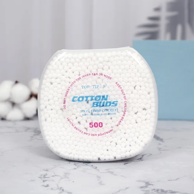 Plastic cotton buds in round monobloc PP canister