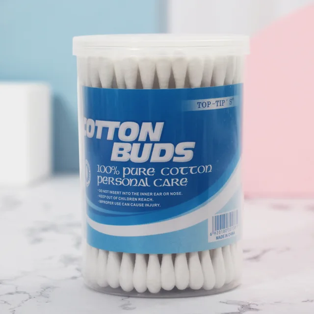 Paper cotton buds in monobloc PP canister