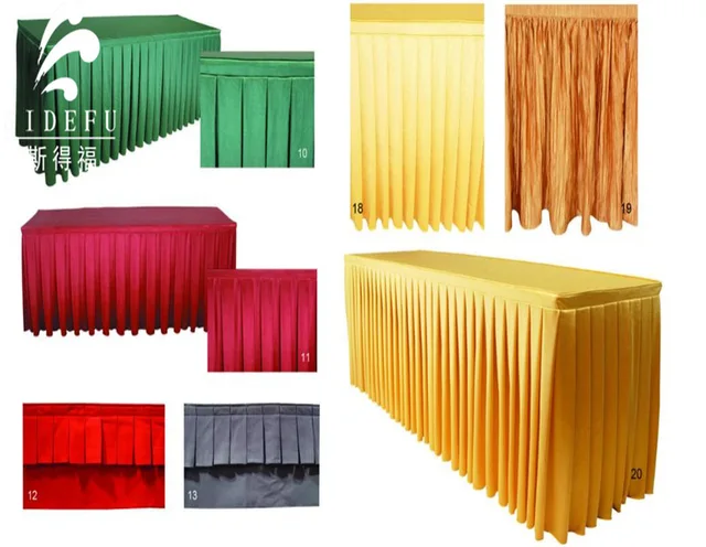 Hotel Satin Table Skirt For Conference Wedding Dinner