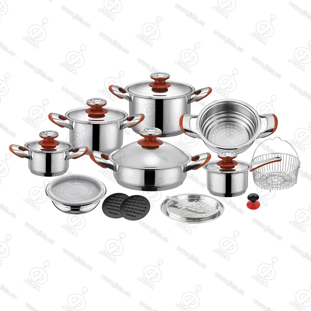 21pcs set single-step bonding bottom cookware set