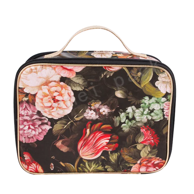 Large capacity portable waterproof leather cosmetic bag washing bag storage bag