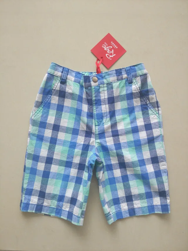 Boy's woven yarn dyed short