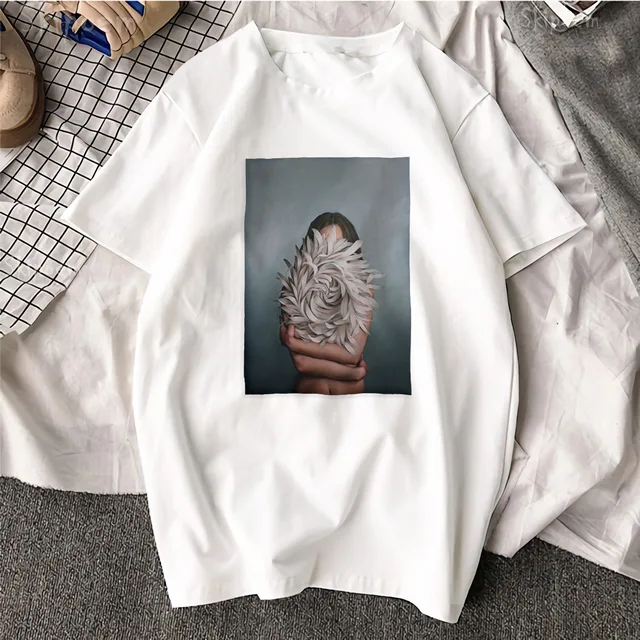 Private label cotton spandex vintage t shirt tshirts with logo custom logo printed graphic tees women