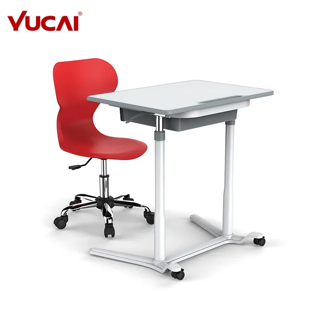 Movable single adult desk with gas tube