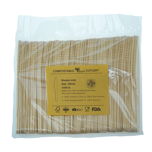 Disposable wooden cutlery