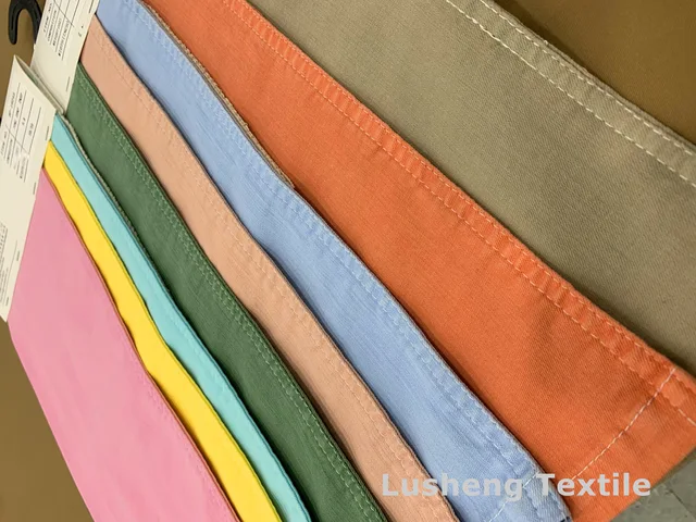 Cotton poly Dual-Core spandex white Denim fabric