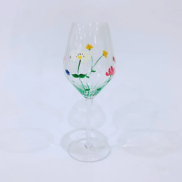 Hand drawing wine glass