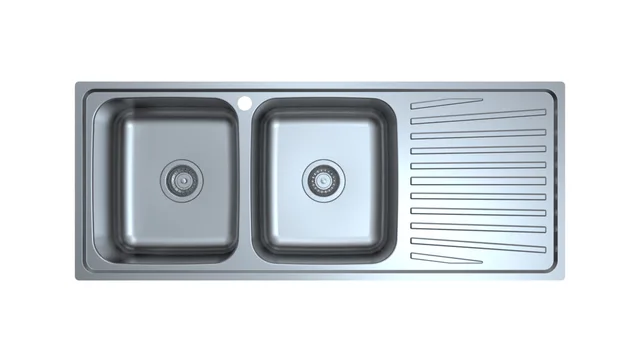 Stainless Steel Drop-in Equal Bowl Sink With Drainboard, R60
