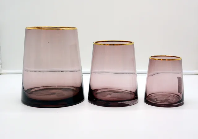 Purple vase with gold border
