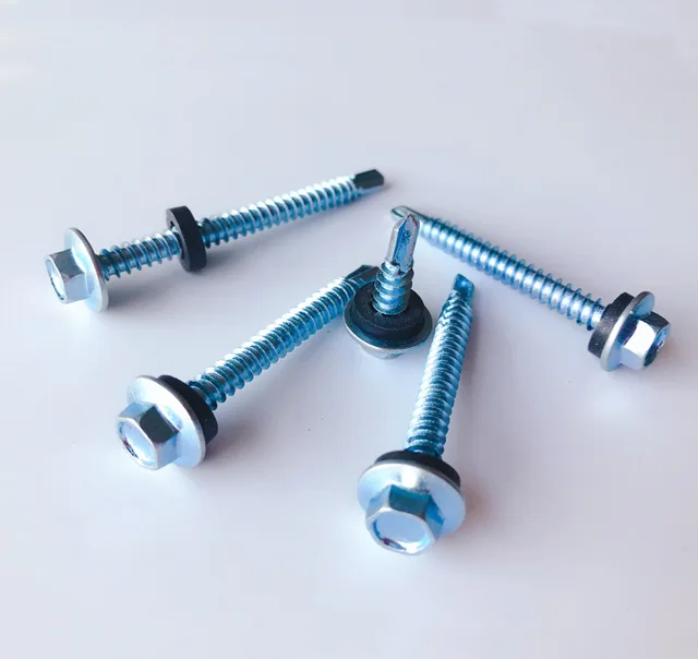 Hex flange head self drilling screw