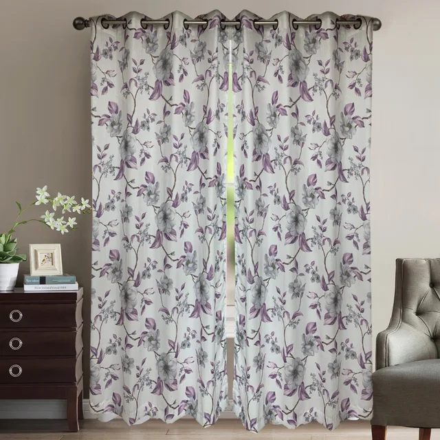 Violet print curtain