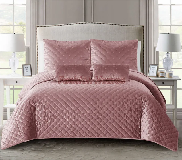 3pcs Solid Cross Stitching Dutch Velvet Comforter