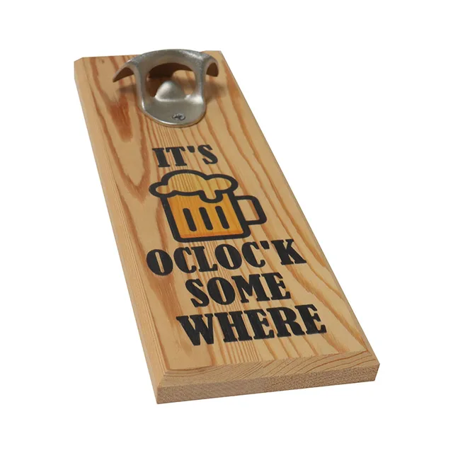 Wooden bottle opener wooden wall mounted bottle opener, Ideal Gift for Men and Beer Lovers, Use as Bar Decoration