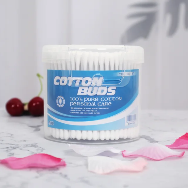 Plastic cotton buds in PP canister