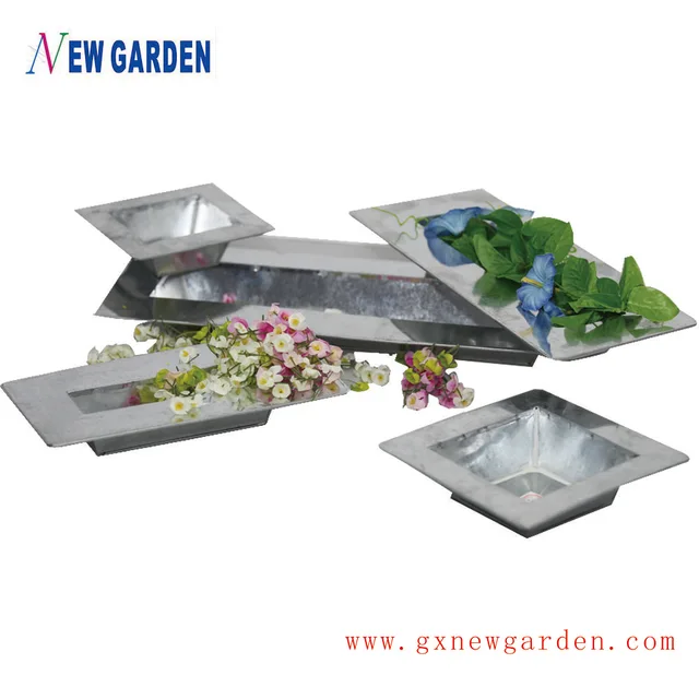 Zinc flower planter