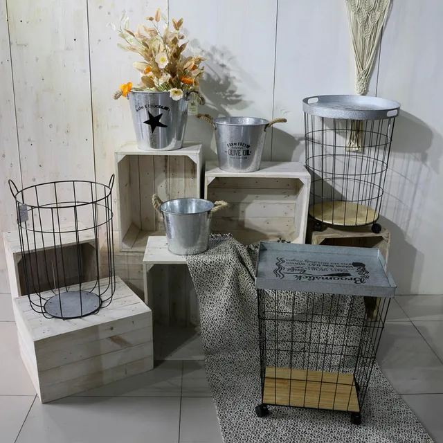 Metal storage baskets