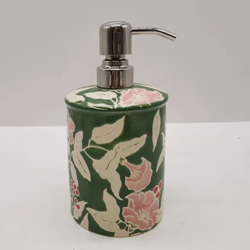 Underglazed Handpainted Colorful Pattern Soap Dispenser