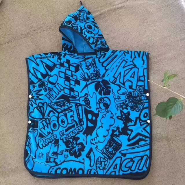 Cotton active velour printed baby hooded towel