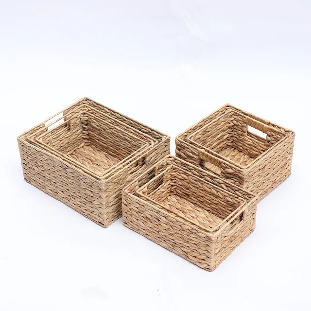 Handcraft Water hyacinth woven large storage baskets