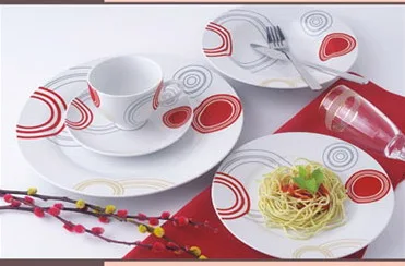 30pcs White Dinner Set Porcelain Round