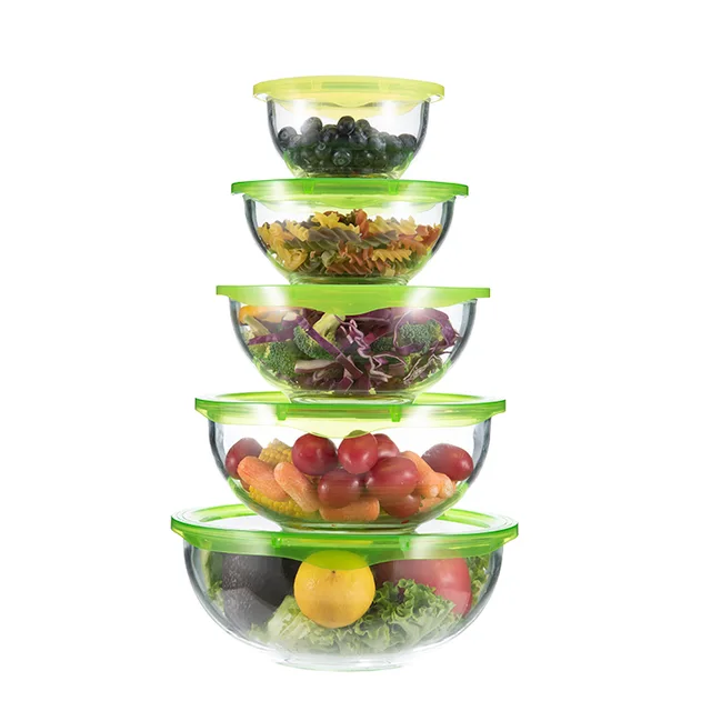 Glass salad bowl