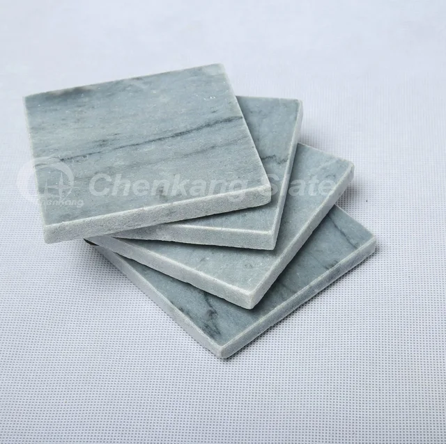 Set Of 4, Grey Marble Coasters