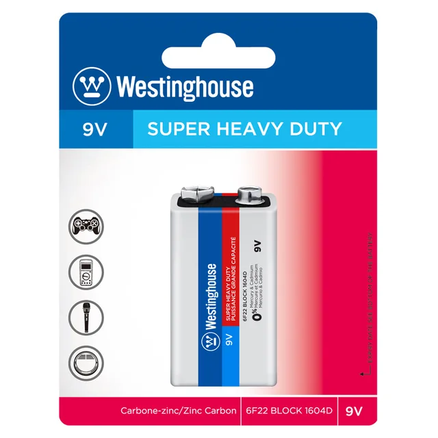 Zinc Carbon Battery WZ-FS-6F22-BP1W