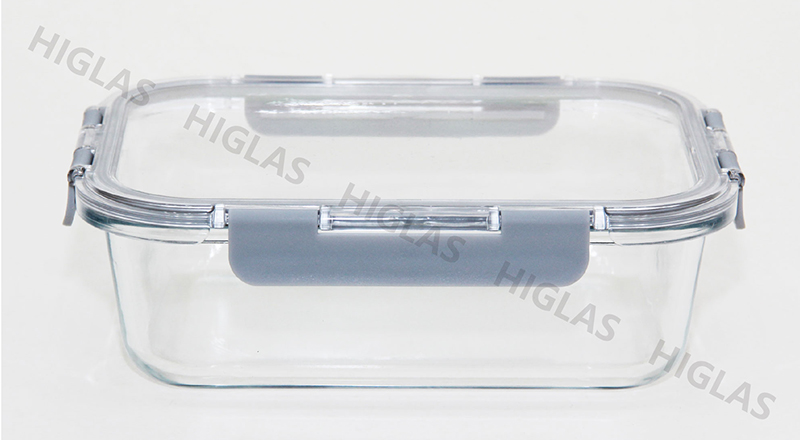 1.5l/1.0l/0.65l/0.3l Rect. Borosilicate Glass Food Container With Ms Pp Lid