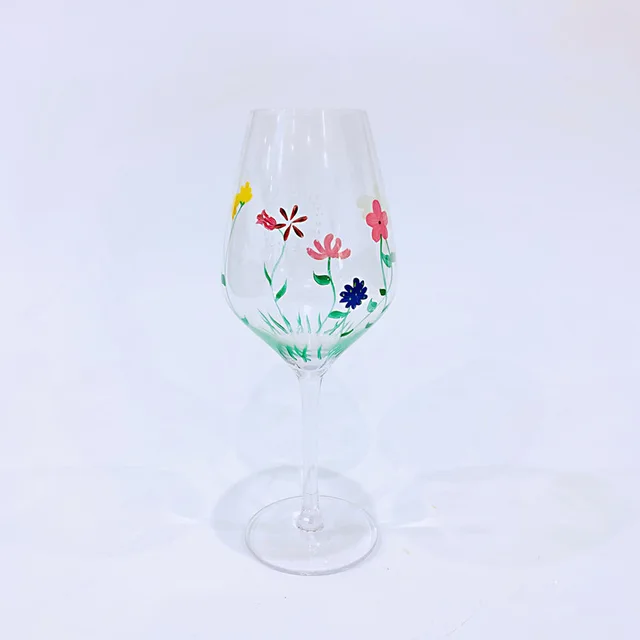Hand drawing white wine glass