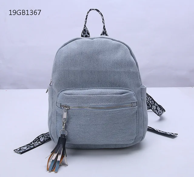 Blue canvas backpack