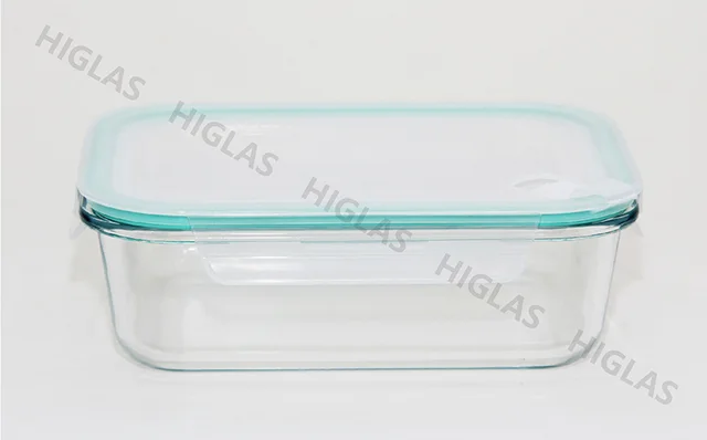 1.5l/1.0l/0.65l/0.3l Rect. Borosilicate Glass Food Container With Corner Vent Pp Lid