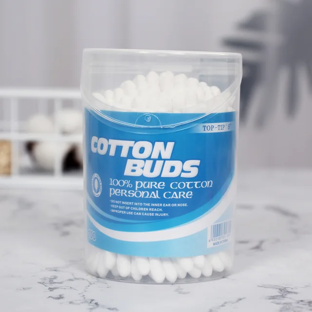 Plastic cotton buds in PP canister