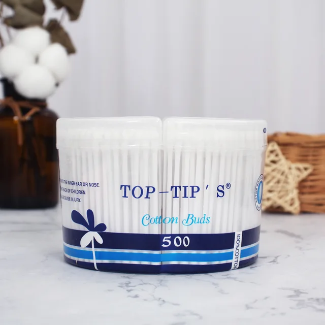Plastic cotton buds in PP canister