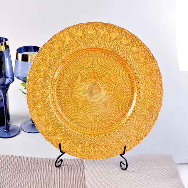 Manufacturers direct sale, electroplater craft high quality fruit /cake /food charger plate, hot sell