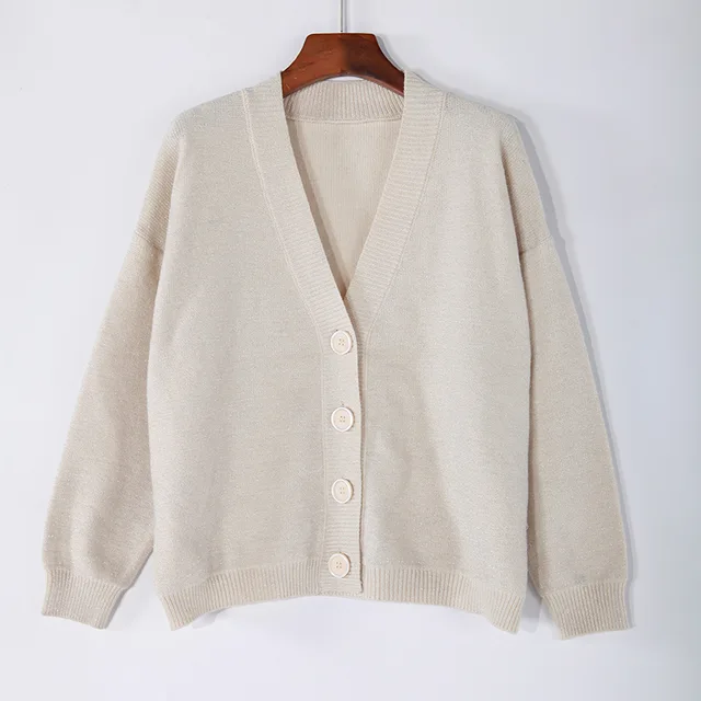 Women V neck cardigan