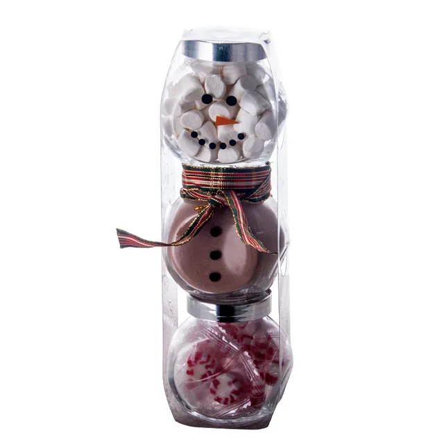 Snowman Cocoa Jars Plaid Scarf