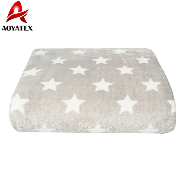 100% polyester printed flannel fleece blanket