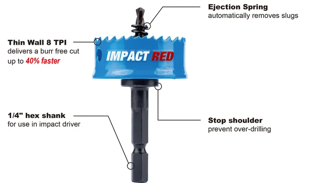 A012 Bi-Metal Impact Hole Saw Set