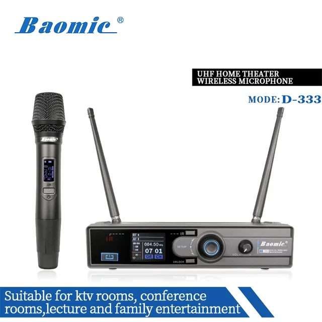 Baomic D-333 UHF home theater wireless microphone