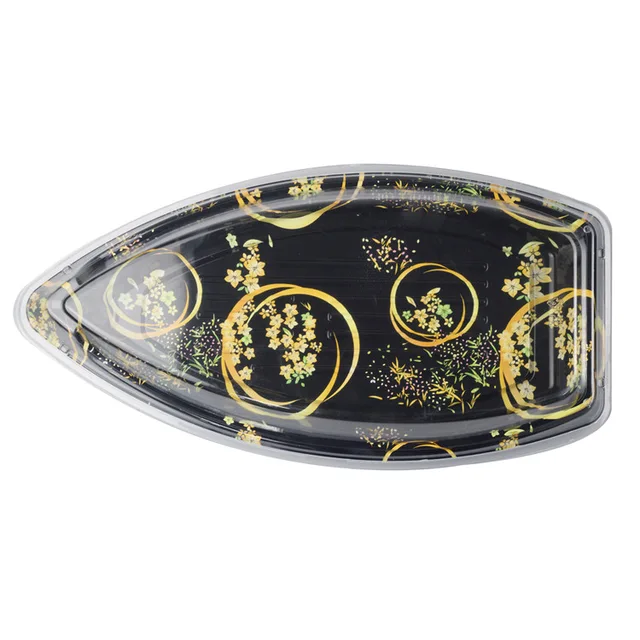 SM1-7103SYH-BK Disposable Japanese Sushi Boat Plastic Food Container Sushi Container
