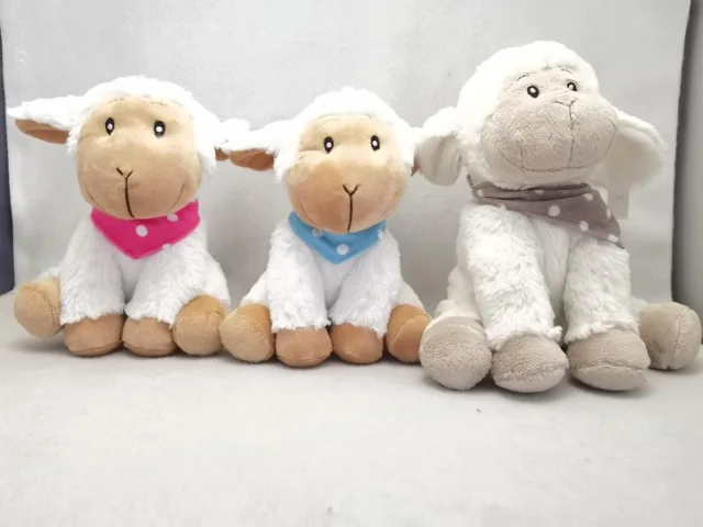 Custom stuffed White Mini Plush Sheep Toys with Scarf