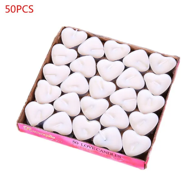 Scented candles, heart-shaped pink 50 small candles, romantic confession, pursuit of girls, candlelight, dinner candles, happy birthday candles, decoration, heart-shaped candles