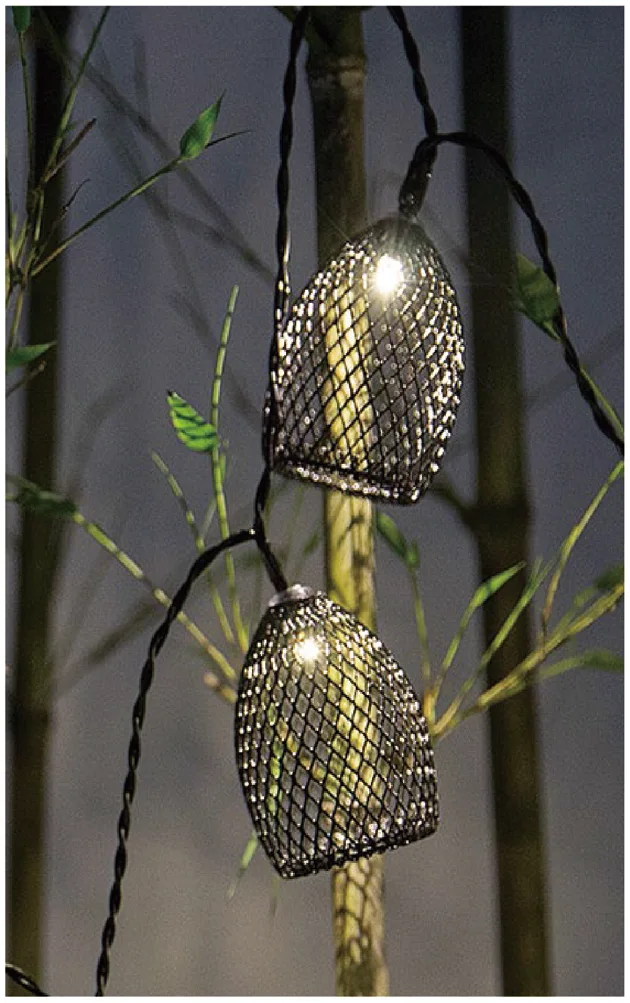 String light with metal decoration